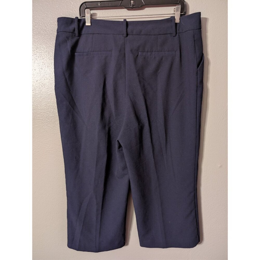 Ava & Viv Women's Plus 16W Navy Blue Cropped Dress Pants Stretch Career - Picture 3 of 5